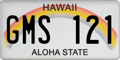HI license plate GMS121
