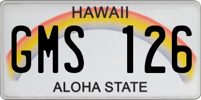 HI license plate GMS126