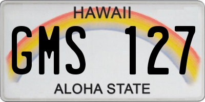 HI license plate GMS127
