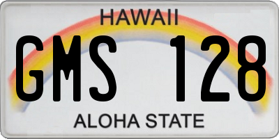HI license plate GMS128