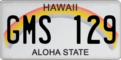 HI license plate GMS129