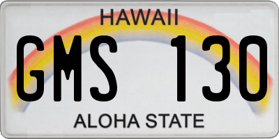 HI license plate GMS130