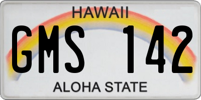 HI license plate GMS142