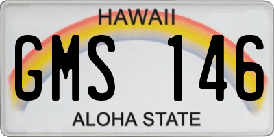 HI license plate GMS146