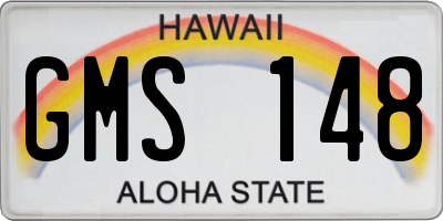 HI license plate GMS148