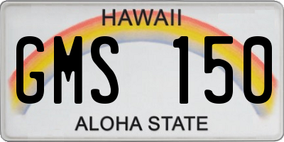 HI license plate GMS150