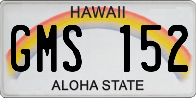 HI license plate GMS152
