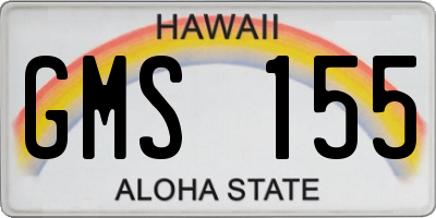 HI license plate GMS155
