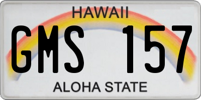 HI license plate GMS157