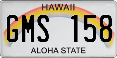 HI license plate GMS158