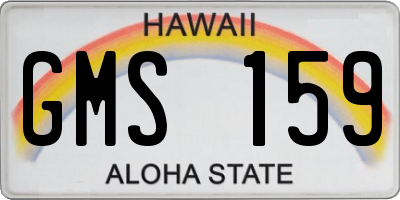 HI license plate GMS159