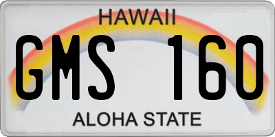 HI license plate GMS160