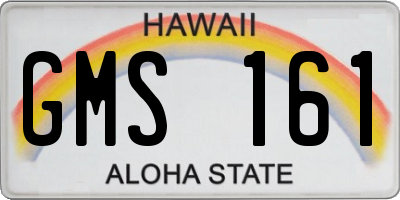 HI license plate GMS161