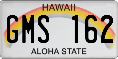 HI license plate GMS162