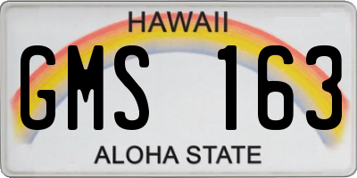HI license plate GMS163