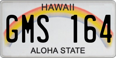 HI license plate GMS164