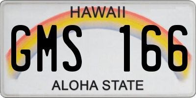HI license plate GMS166