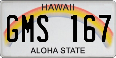 HI license plate GMS167
