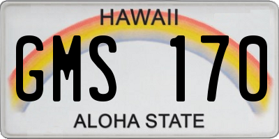 HI license plate GMS170