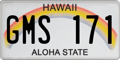HI license plate GMS171
