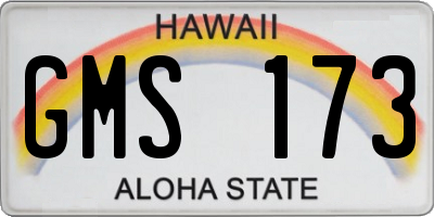 HI license plate GMS173