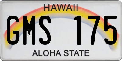HI license plate GMS175