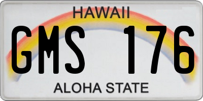 HI license plate GMS176