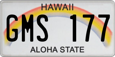 HI license plate GMS177