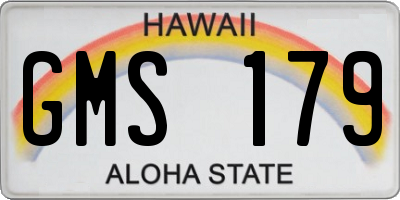 HI license plate GMS179