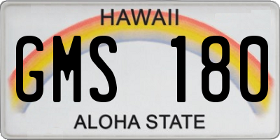 HI license plate GMS180