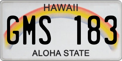 HI license plate GMS183