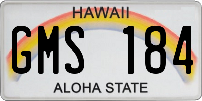 HI license plate GMS184