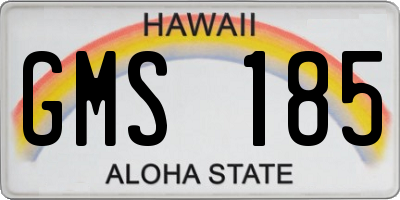 HI license plate GMS185