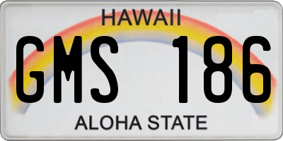 HI license plate GMS186