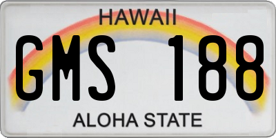 HI license plate GMS188
