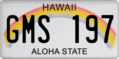 HI license plate GMS197