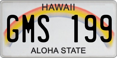 HI license plate GMS199