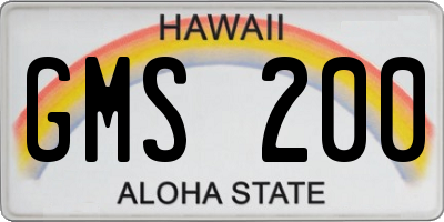 HI license plate GMS200