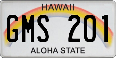 HI license plate GMS201