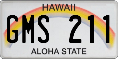 HI license plate GMS211