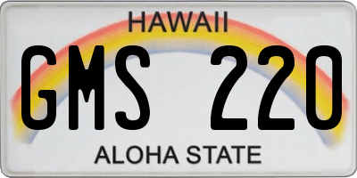 HI license plate GMS220