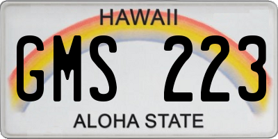 HI license plate GMS223