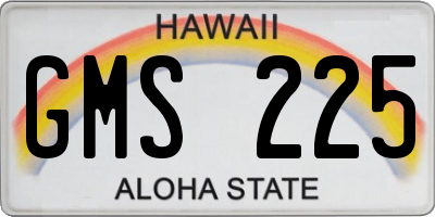 HI license plate GMS225