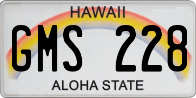 HI license plate GMS228