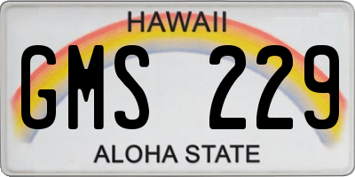 HI license plate GMS229