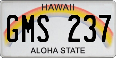 HI license plate GMS237