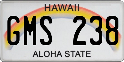HI license plate GMS238