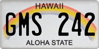 HI license plate GMS242