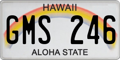 HI license plate GMS246