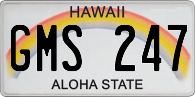 HI license plate GMS247